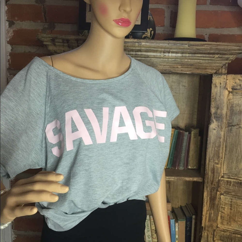Savage cropped grey top